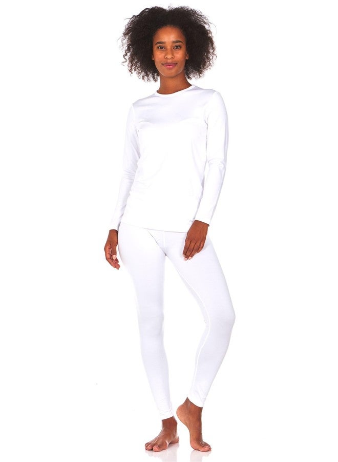 Thermajane Long Johns Thermal Underwear for Women Fleece Lined Base Layer Pajama Set Cold Weather (X-Large, White) - Image 1